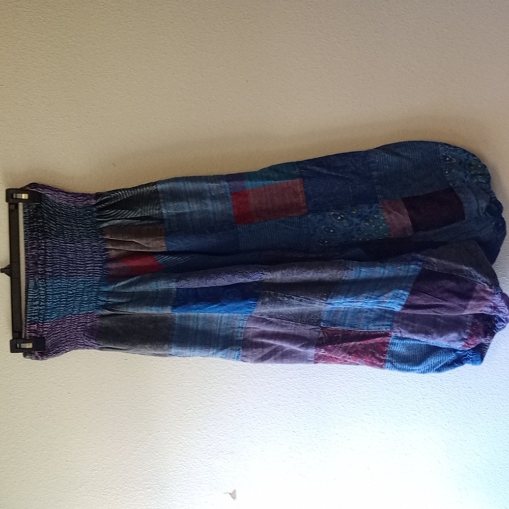 Funky Threads Patchwork Boho Rare Harem Jogger Pa… - image 8